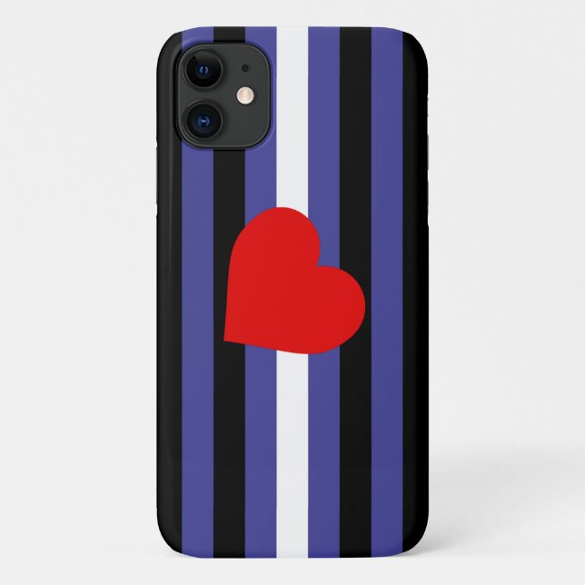 Leather Pride Flag and Heart Case-Mate iPhone Case (Back)