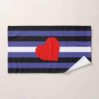 Leather Pride Flag and Heart Hand Towel