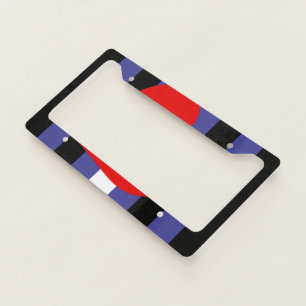 Leather Pride Flag and Heart License Plate Frame