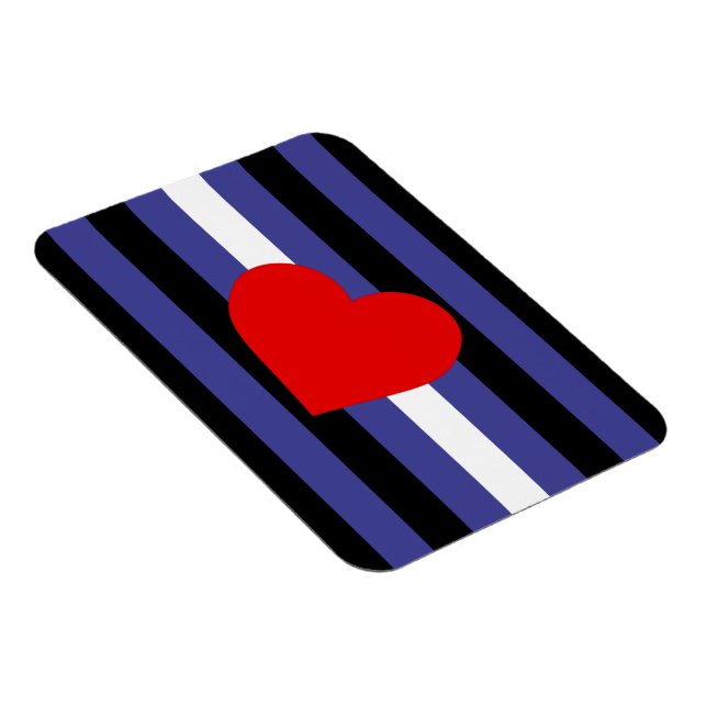 Leather Pride Flag and Heart Magnet (Right Side)