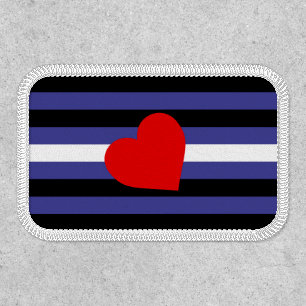 Leather Pride Flag and Heart Patch