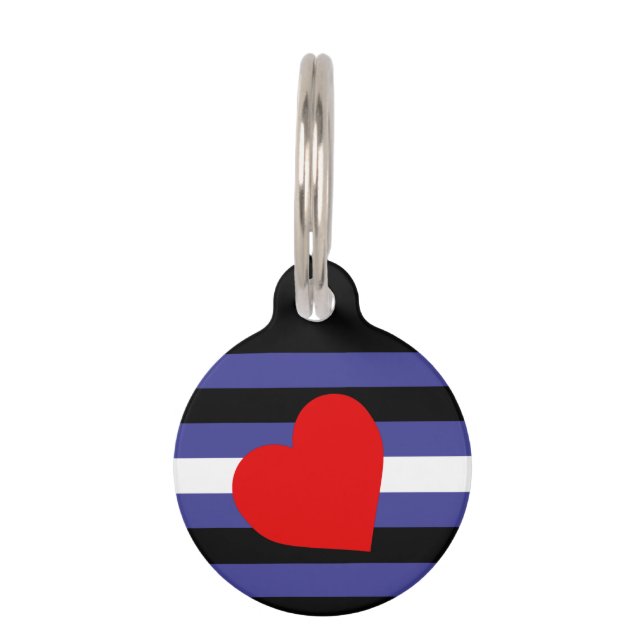 Leather Pride Flag and Heart Pet ID Tag (Front)