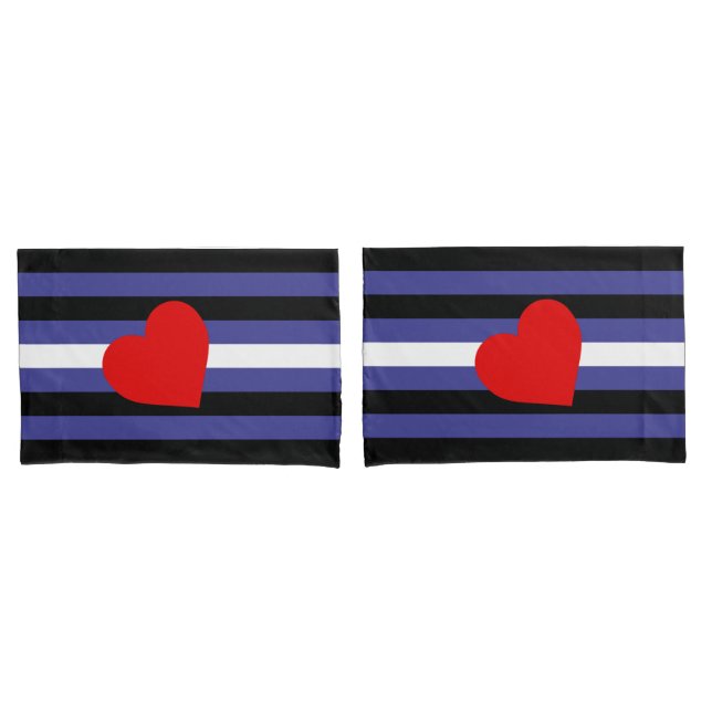 Leather Pride Flag and Heart Pillow Case (Front-Set)