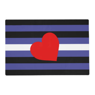 Leather Pride Flag and Heart Placemat