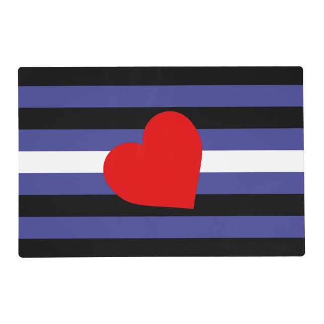 Leather Pride Flag and Heart Placemat (Front)