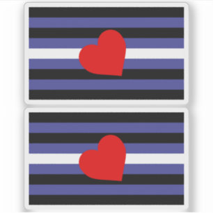 Leather Pride Flag and Heart Sticker