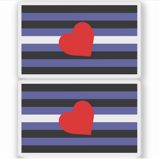 Leather Pride Flag and Heart Sticker (Front)