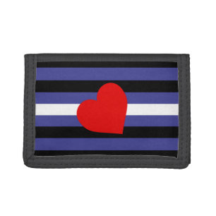 Leather Pride Flag and Heart Tri-fold Wallet