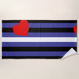 Leather Pride Flag Beach Towel