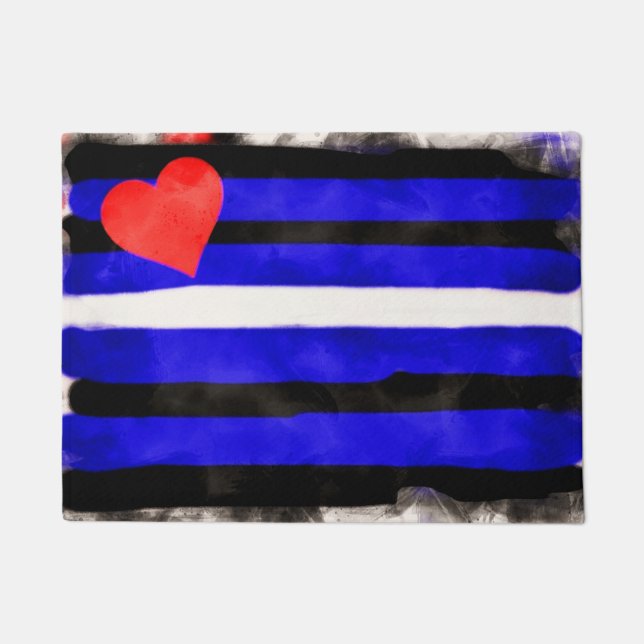 Leather Pride Flag Doormat (Front)