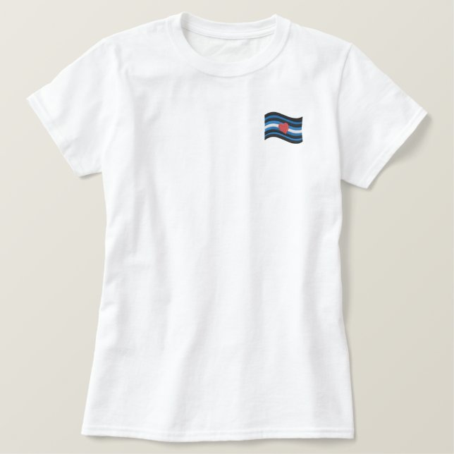 Leather Pride Flag Embroidered Shirt (Design Front)