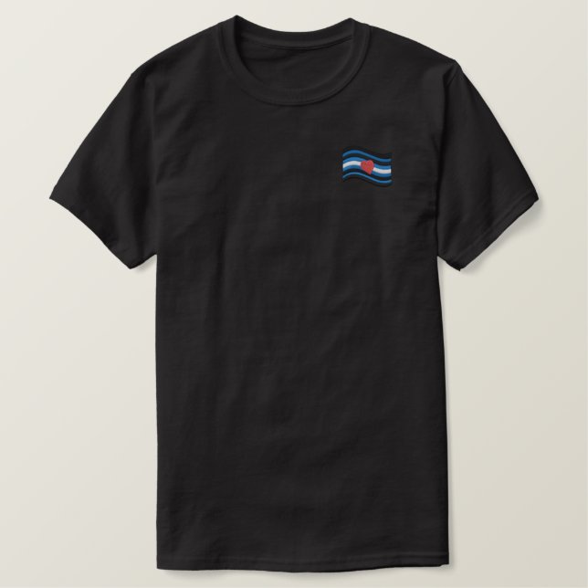 Leather Pride Flag Embroidered T-Shirt (Design Front)