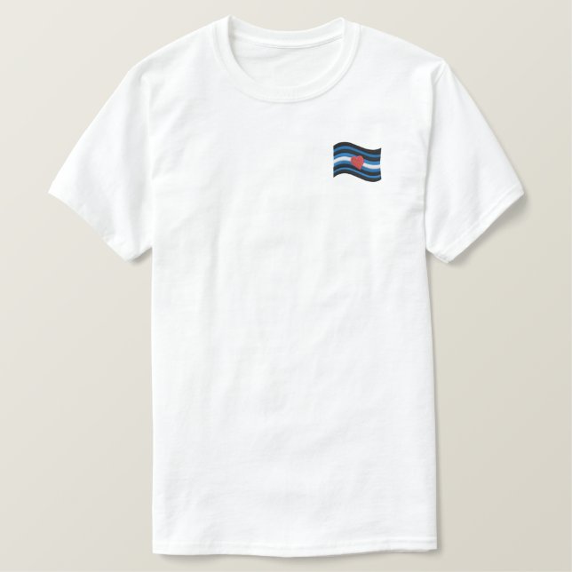 Leather Pride Flag Embroidered T-Shirt (Design Front)