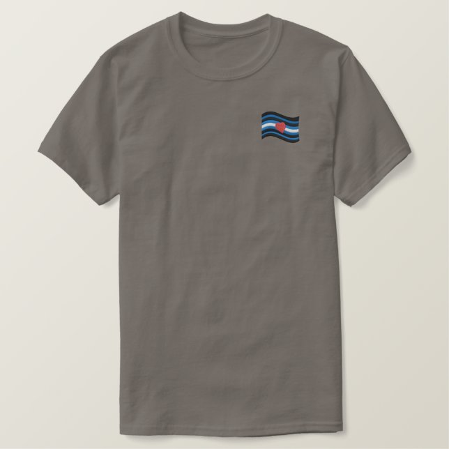 Leather Pride Flag Embroidered T-Shirt (Design Front)