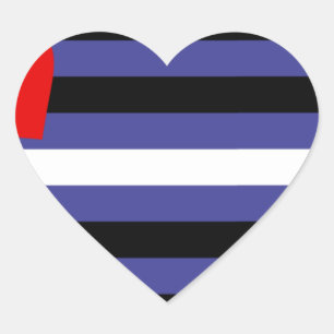 Leather Pride Flag Heart Sticker