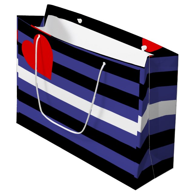 Leather Pride Flag Large Gift Bag (Front Angled)