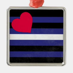 Leather Pride Flag Metal Ornament