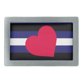 LEATHER PRIDE FLAG STRIPES DESIGN RECTANGULAR BELT BUCKLE