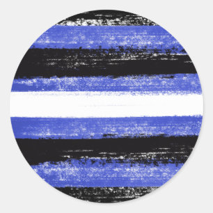 Leather Pride Paint Stripes Classic Round Sticker