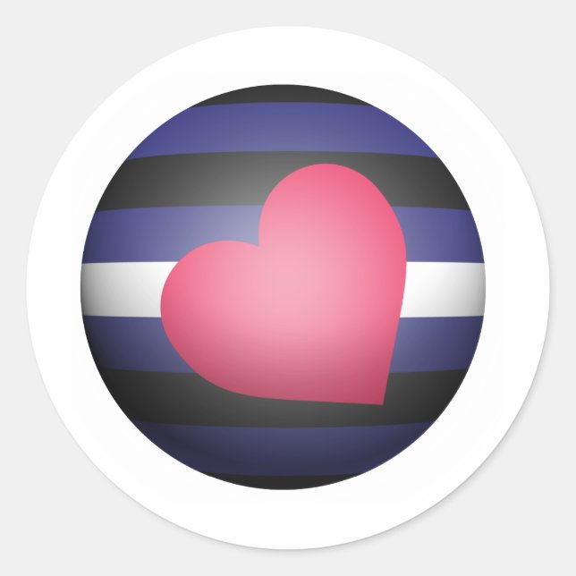 LEATHER PRIDE SPHERE CLASSIC ROUND STICKER (Front)