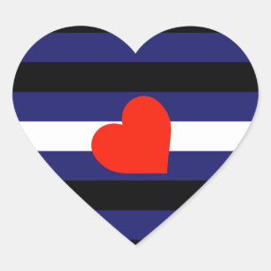 LEATHER PRIDE STRIPED HEART HORIZONTAL - 2014 PRID STICKER
