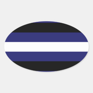 LEATHER PRIDE STRIPES DESIGN OVAL STICKER