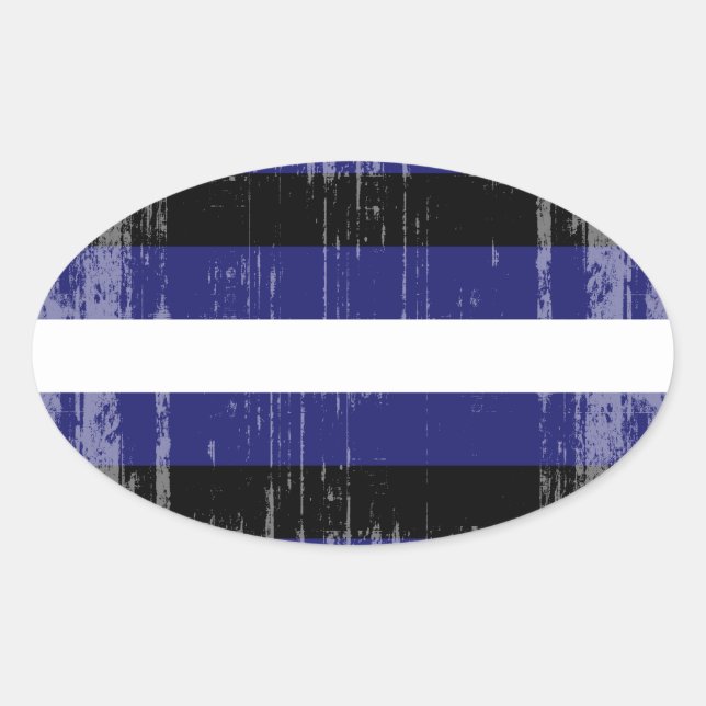 LEATHER PRIDE STRIPES DISTRESSED DESIGN OVAL STICKER (Front)