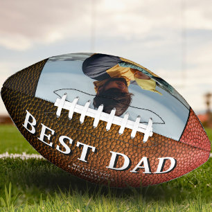 Leather Print Best Dad Father`s Day Photo Football