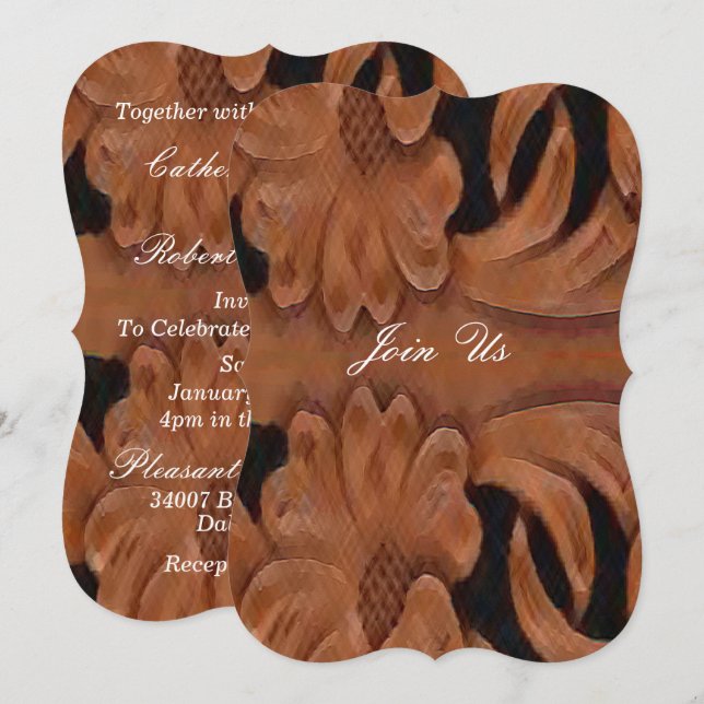 Leather Print  Country Western Wedding Template (Front/Back)
