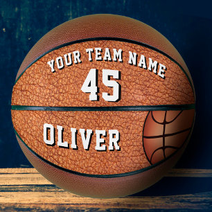 Leather Print Player Name Team Number Basketball