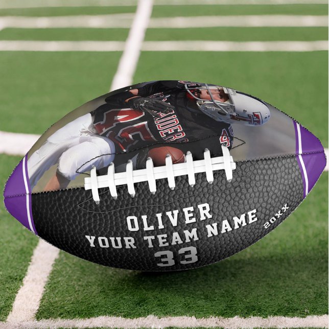 Leather Print Purple Player Name Number Team Photo Football (Creator Uploaded)