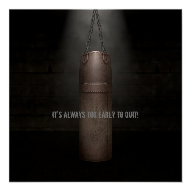 Leather Punching Bag - Motivational Poster (Front)