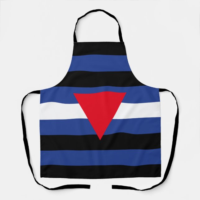 Leather Queer Pride Flag Apron (Front)