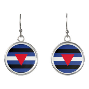 Leather Queer Pride Flag Earrings