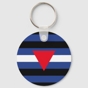 Leather Queer Pride Flag Keychain