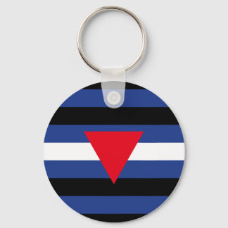 Leather Queer Pride Flag Keychain