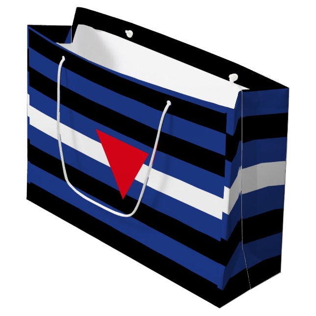 Leather Queer Pride Flag Large Gift Bag (Front Angled)