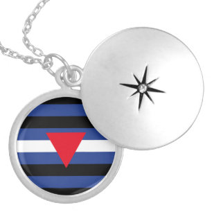 Leather Queer Pride Flag Locket Necklace