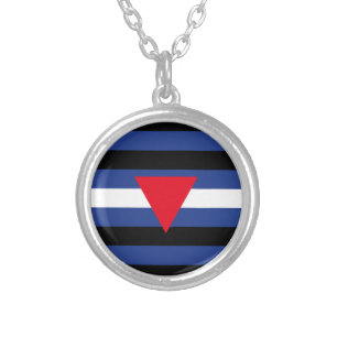 Leather Queer Pride Flag Silver Plated Necklace