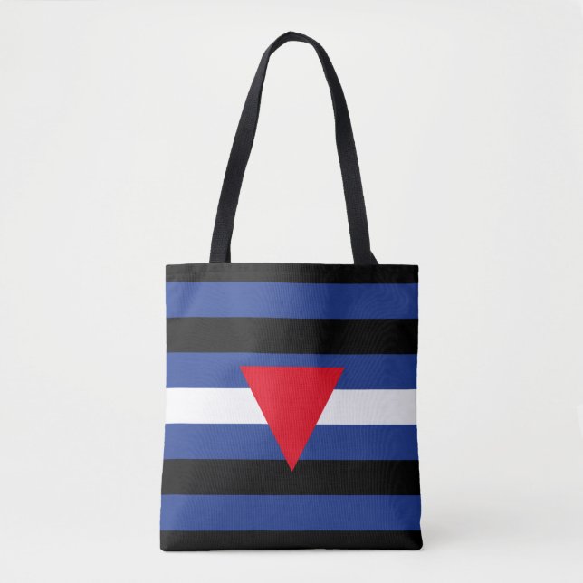 Leather Queer Pride Flag Tote Bag (Front)