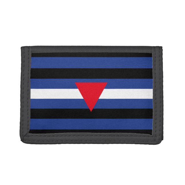 Leather Queer Pride Flag Trifold Wallet (Front)