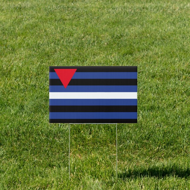 Leather Queer Pride House Flag Sign (Insitu)