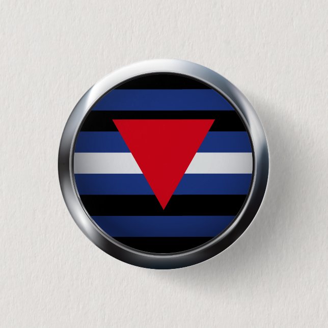 LEATHER QUEER PRIDE MEDALLION BUTTON (Front)