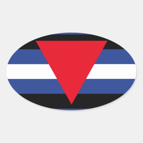LEATHER QUEER PRIDE OVAL STICKER