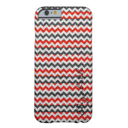 Leather Red Chevron Stripes Pattern Barely There iPhone 6 Case