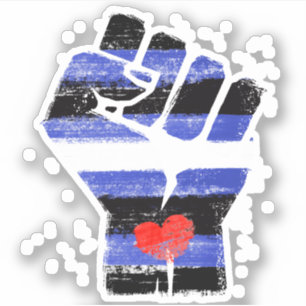 LEATHER RESIST FIST STICKER