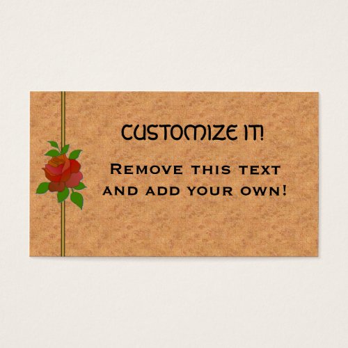 Leather &amp; Rose Personal Profile Card Business Card Template