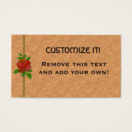 Customizable Leather &amp; Rose Personal Profile Card Business Card Template