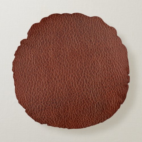 Leather Round Throw Pillow 16