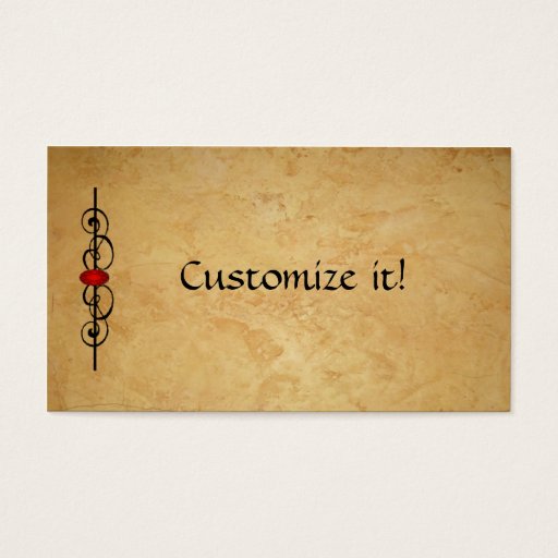 Customizable Leather &amp; Ruby CUSTOM Profile CARD Business Card